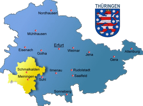 Lage der VG auf Kartenübersicht Thüringen